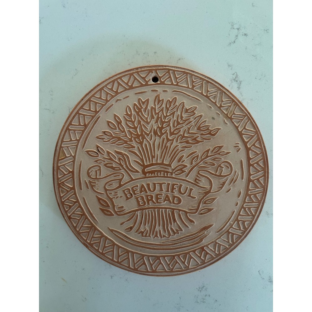 Vintage 1993 Hill Design Inc Terracotta Beautiful Bread Warmer Stone Wheat 4.5"